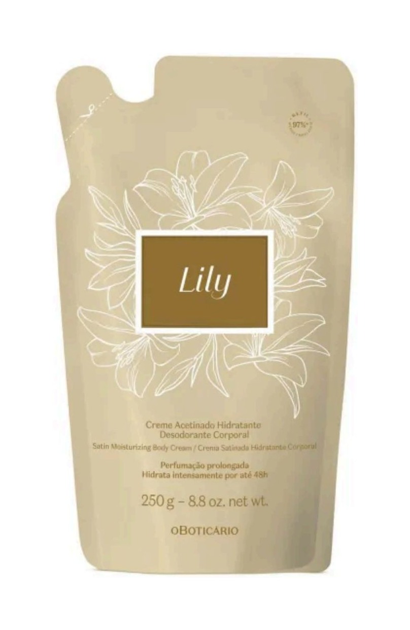 Refil Creme Acetinado Lily Tradicional 400g — O Boticário com entrega em Recife | Liquida Perfumes